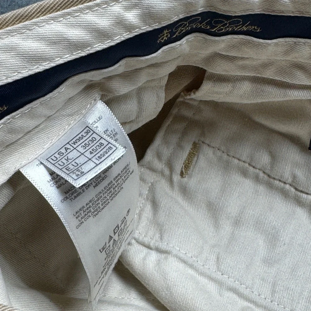Brooks Brothers Advantage Chino Hudson Pants Mens 35x30 Khaki Tan Cotton